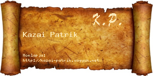 Kazai Patrik névjegykártya